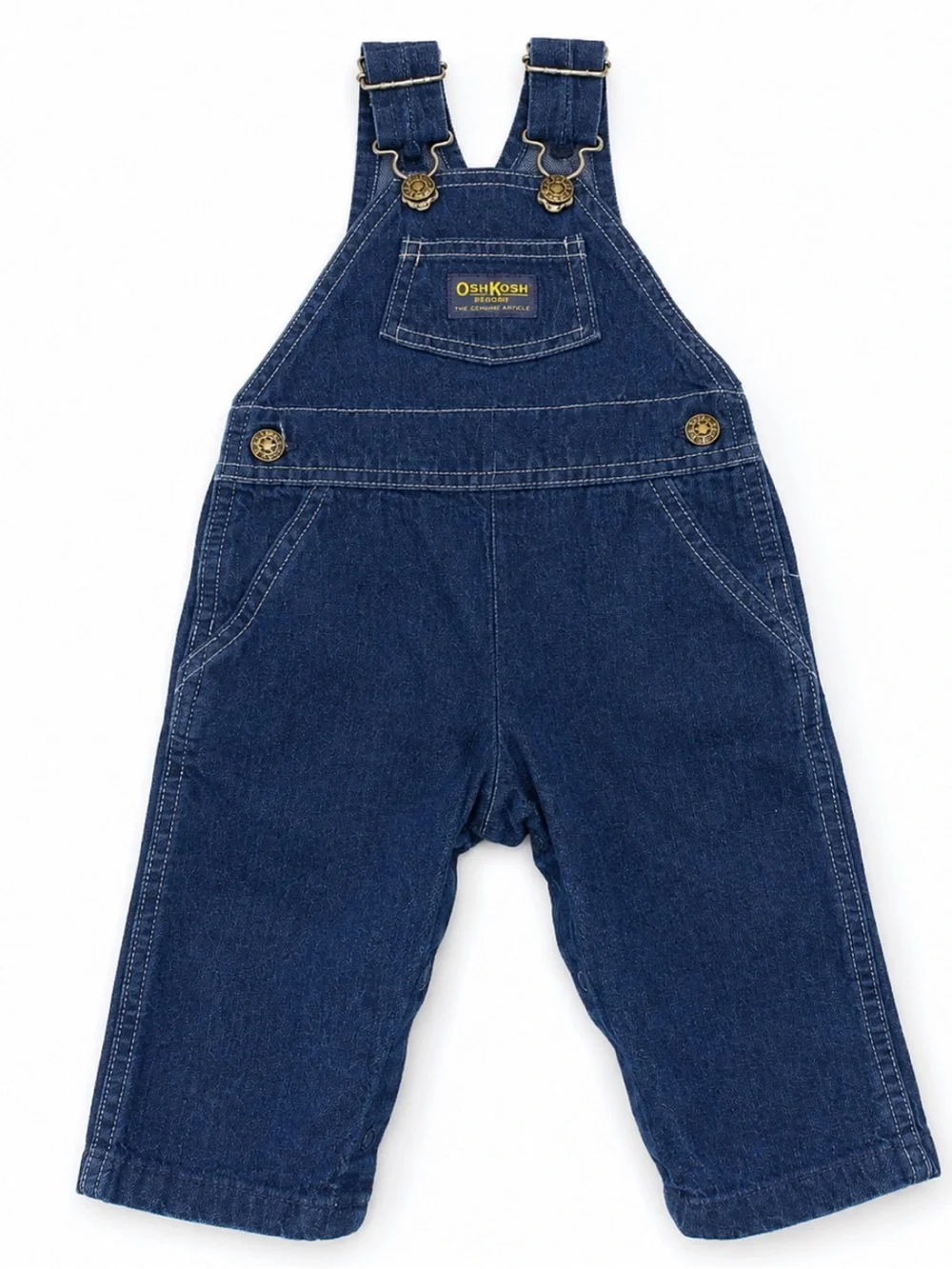 Vintage OshKosh B’gosh Baby Denim Overalls 12M Made USA 100% Cotton